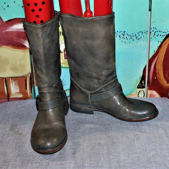 Vero Cuoio Shoes - GUC LADIES KBR VERO CUOIO MID CALF BOOTS - SIZE 9 - GREY(ISH).